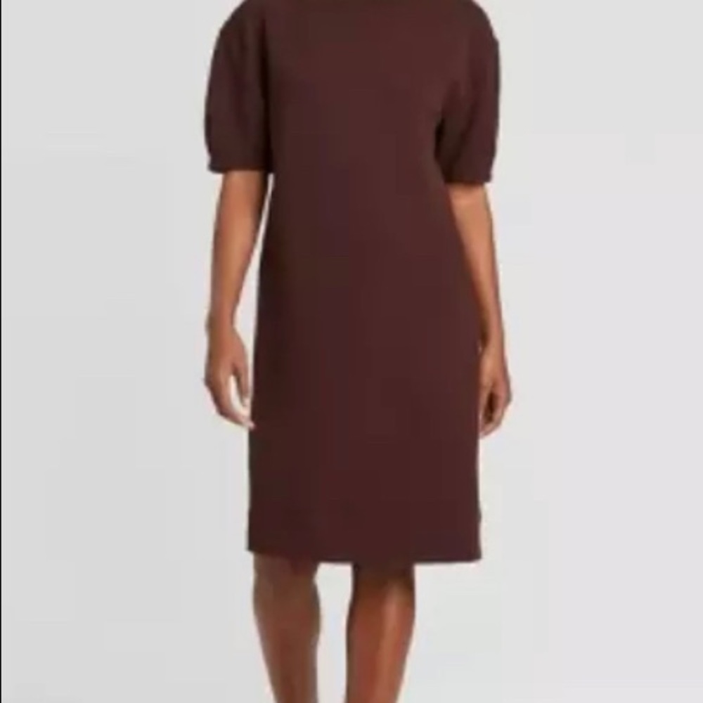 WOMEN'S TEXTURED‎ KNIT PUFF SHORT SLEEVE DRESS